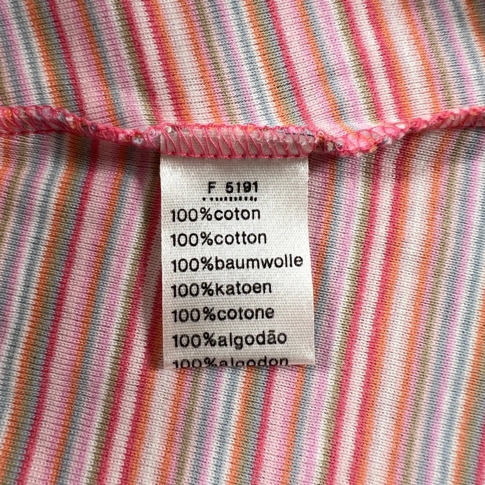 Lacoste Tank Top Women's US Size M (EU/6) Pink Striped Cotton Ribbed Scoop Neck - Picture 5 of 10